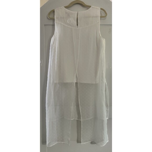 Jennie & Marlis White Sheer Tunic Top Size S - Picture 6 of 8